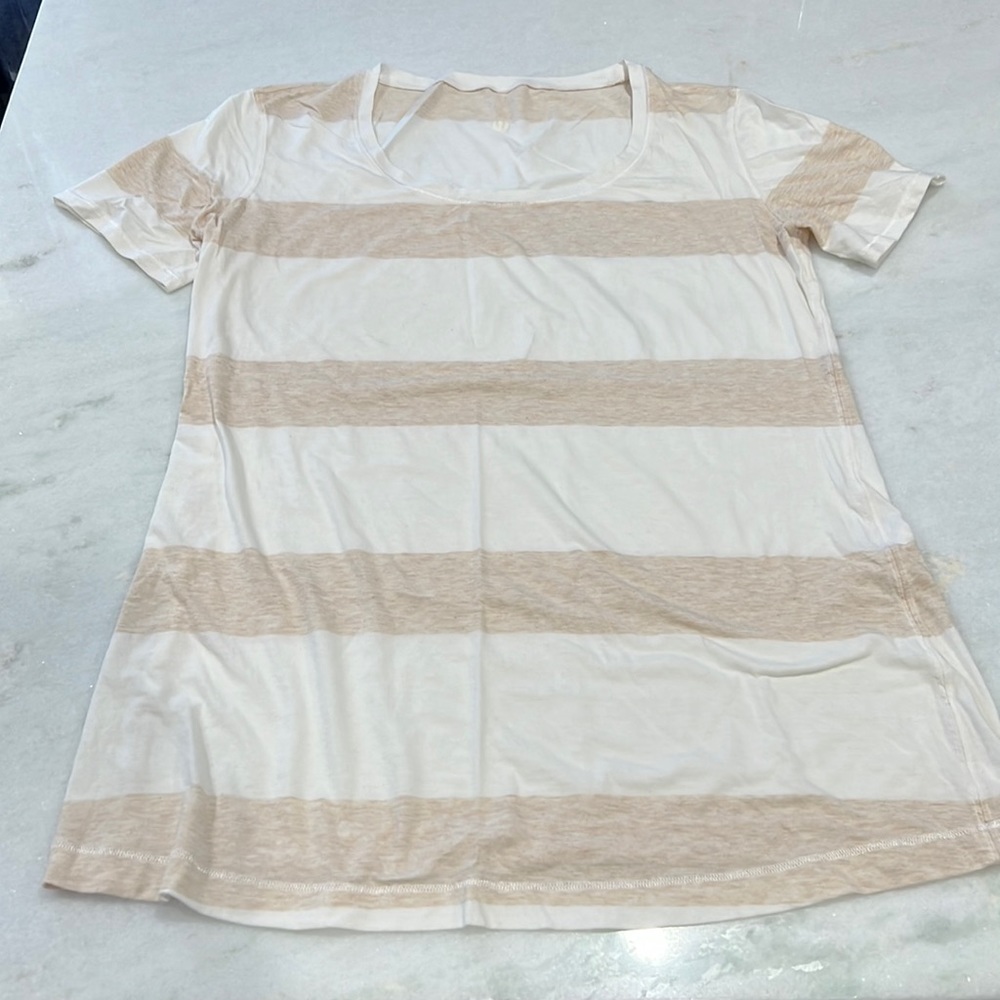 Lululemon Striped Crew Neck Tee